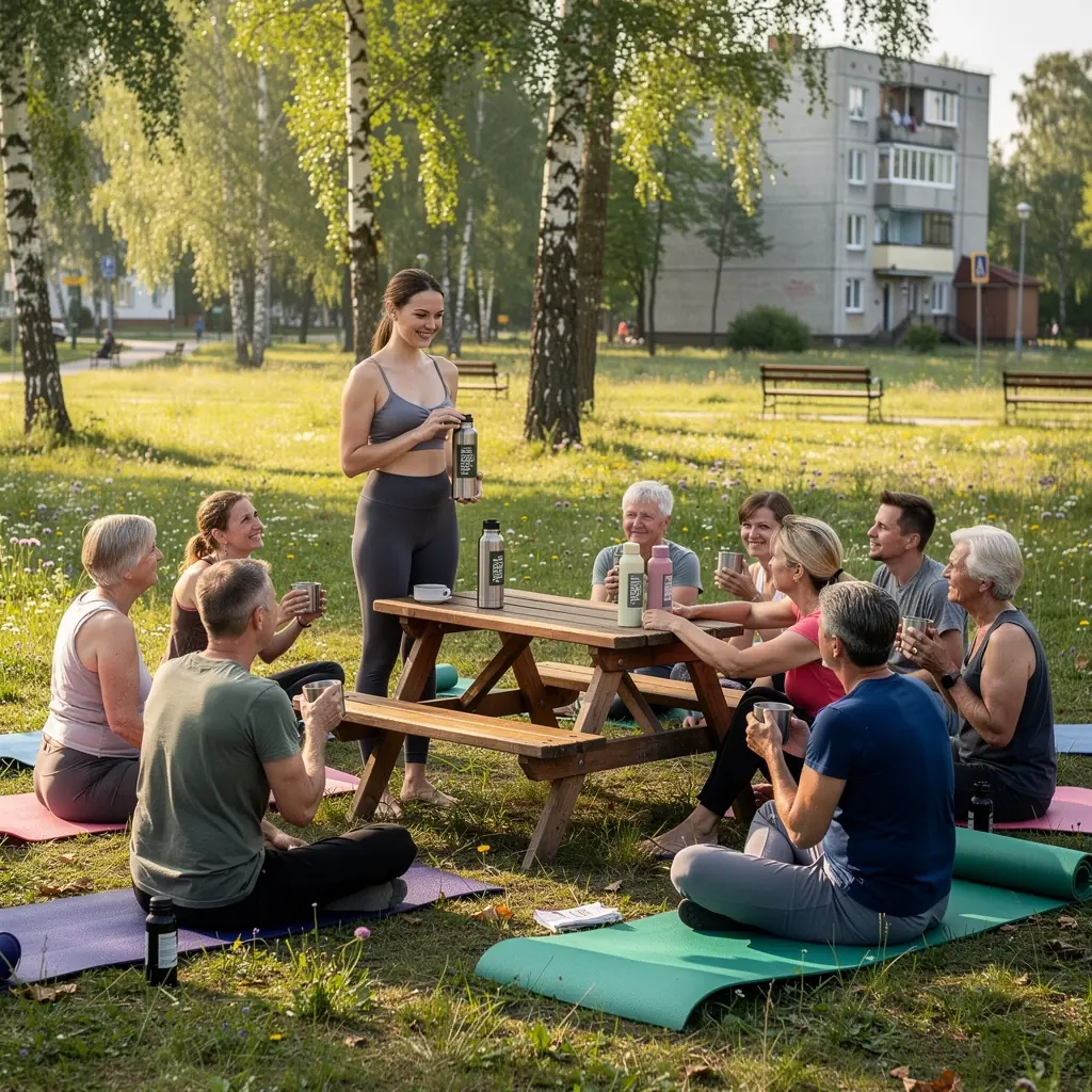 Arbatos paruošimo procesas, kur karšti vandens garai kyla iš puodelio.